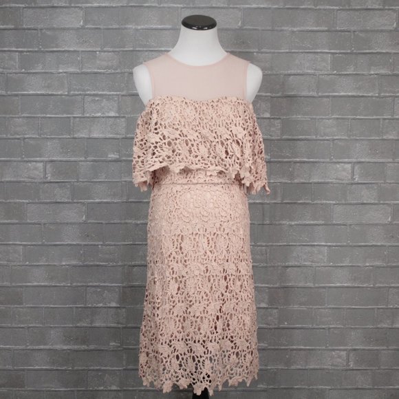 Revolve J.O.A. Blush Pink Crochet Lace Dress - Picture 2 of 14